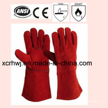 35cm Length High Quality Cow Split Leather Welding Gloves Price, Welding Safety Gloves, Long Leather Working Gloves, Lined Welding Gloves Factory